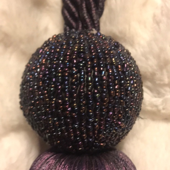 Beautiful Beaded Purple Tie back - Picture 2 of 4